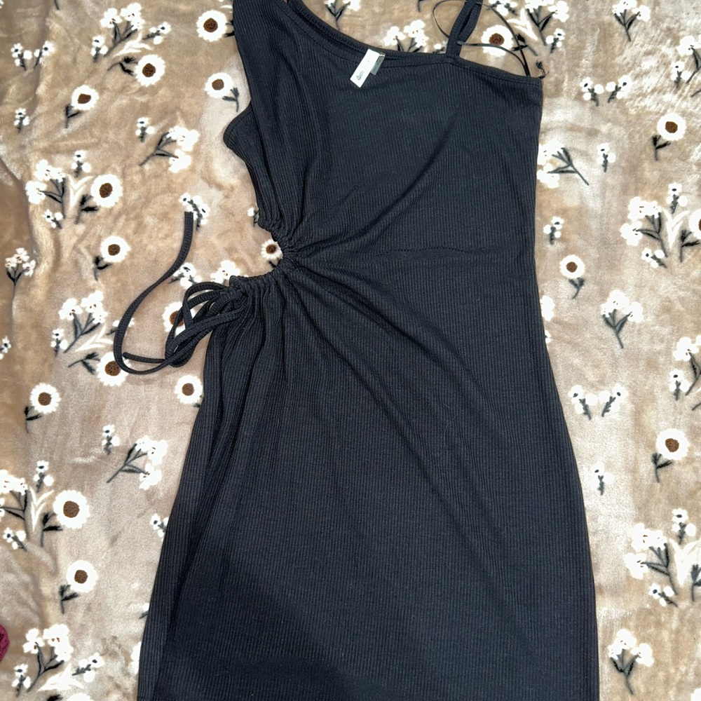 Glam Black Asymmetrical Ruched Sheath Dress